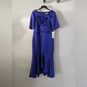 Theia Royal Blue Midi Dress size 12 NWT